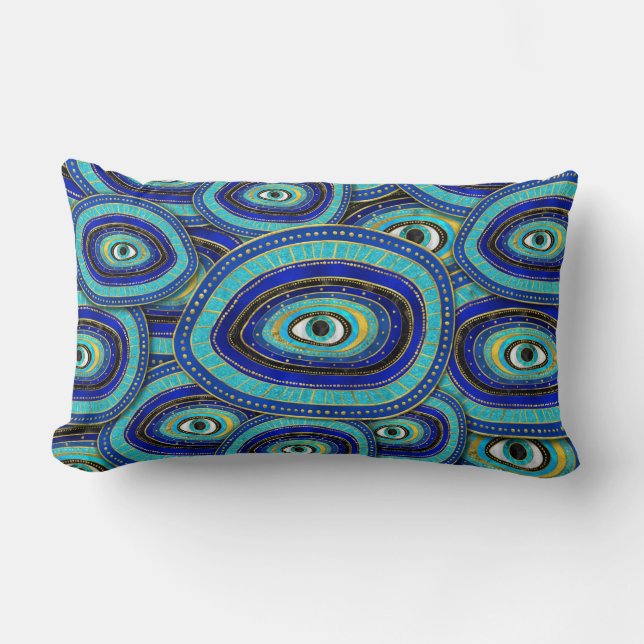 Evil Eye Amulet Pattern Lumbar Cushion (Front)