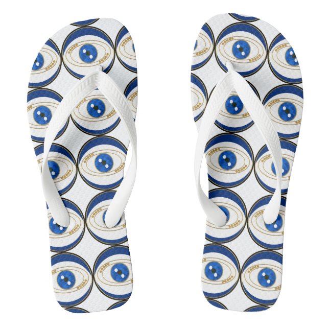 Evil Eye Art Unisex Flip Flops (Footbed)