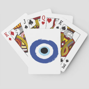 Evil Eye Artistic Blue Greek Playing Cards