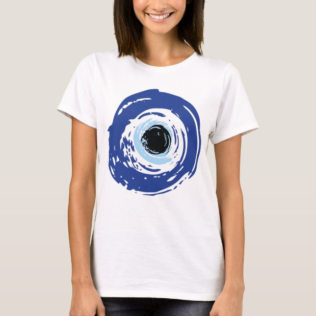 Evil Eye Artistic Blue Greek T-Shirt (Front)