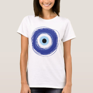Evil Eye Artistic Blue Greek T-Shirt