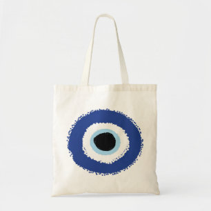 Evil Eye Artistic Blue Greek Tote Bag