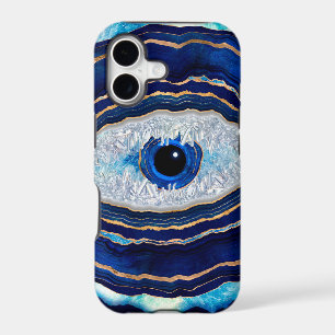 Evil Eye Blue Agate Geode Ditital Art