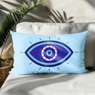 Evil Eye Blue Boho Decor Accent Throw  Lumbar Cushion