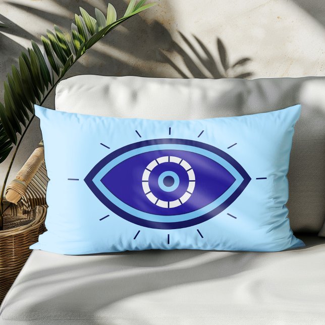 Evil Eye Blue Boho Decor Accent Throw  Lumbar Cushion (Creator Uploaded)