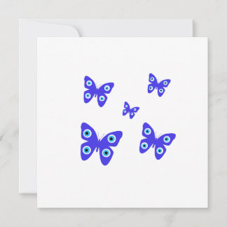 Evil Eye Blue Butterflies Flat Thank You Card