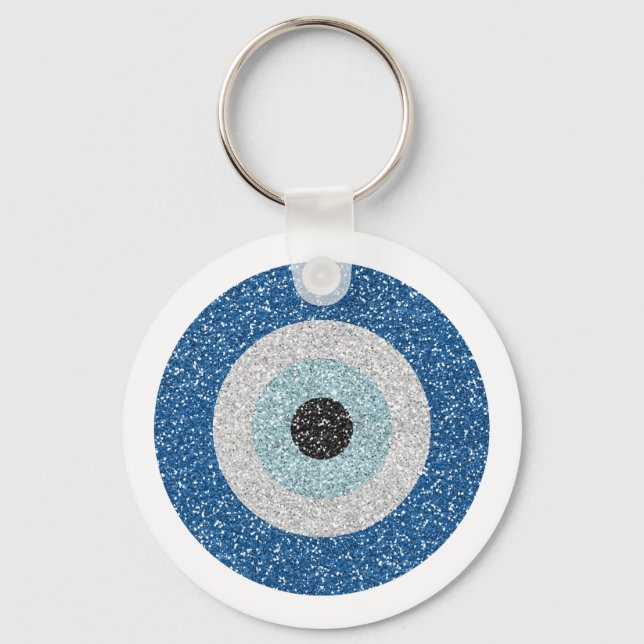 Evil eye - blue eye - scale large L Key Ring (Front)