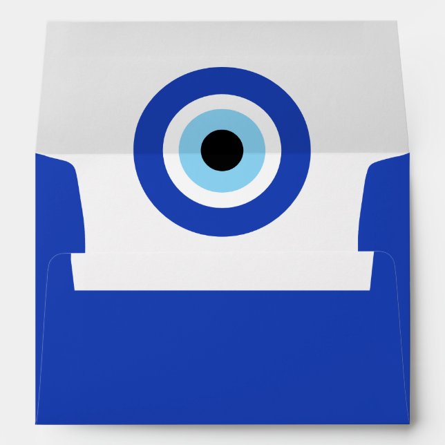 Evil Eye Blue Mati Greek Turkish Symbol Custom Envelope (Back (Bottom))