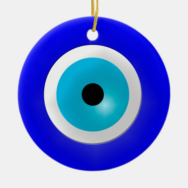 Evil Eye Charm Ceramic Ornament (Front)