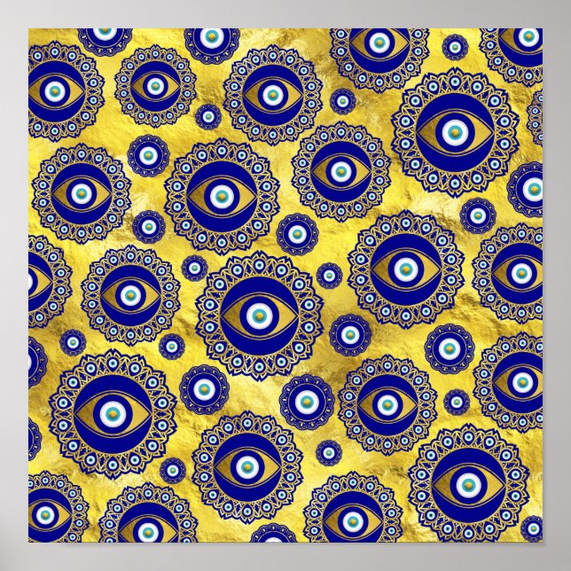 Evil Eye Charm Ornament Pattern Poster (Front)