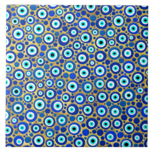 Evil Eye Charm Pattern Ceramic Tile