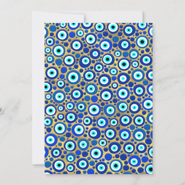 Evil Eye Charm Pattern Holiday Card (Front)