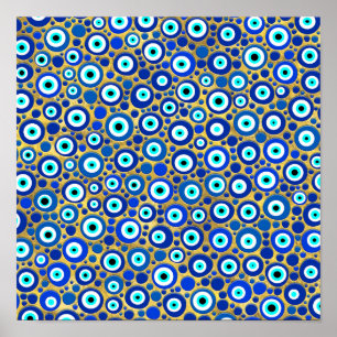 Evil Eye Charm Pattern Poster