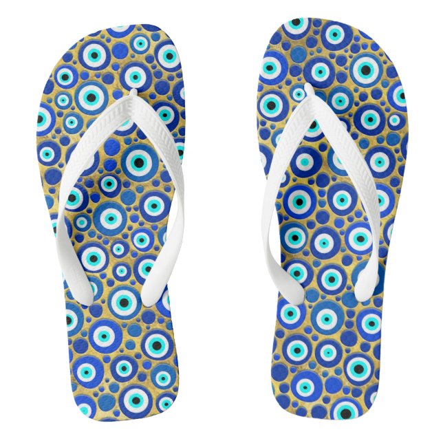 Evil Eye Charm Pattern Thongs (Footbed)
