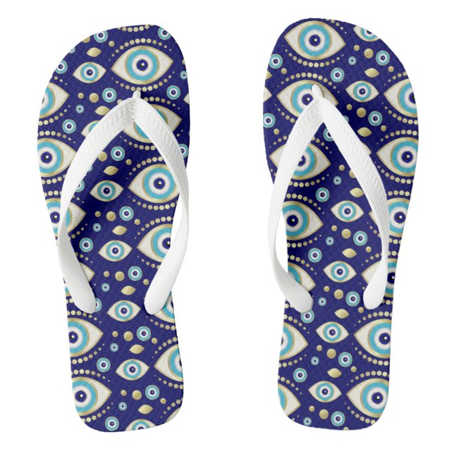 Evil Eye Charm Pattern Thongs (Footbed)