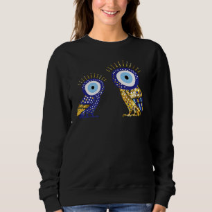 Evil Eye Curse Protection Art Print Two Owls Sweatshirt