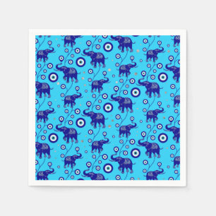 Evil Eye Elephant Good Luck amulet pattern Napkin