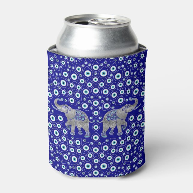 Evil Eye Elephant Good Luck Charm Can Cooler (Can Front)
