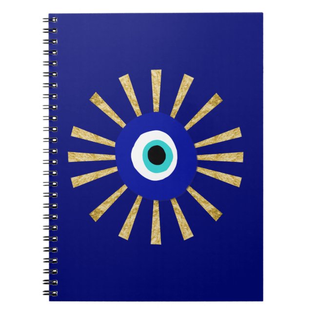 Evil Eye Gold Sunburst Contemporary Art Notebook (Front)