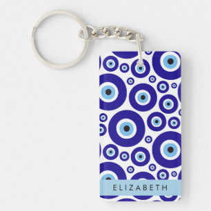 Evil Eye, Greek Eye, Turkish Eye, Mati, Your Name Key Ring