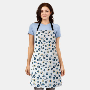 Evil Eye Greek Pattern: “Ftou Ftou” Amulet Apron