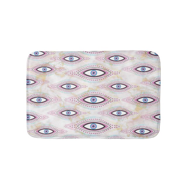 Evil Eye Happy Colourful Art  Bath Mat (Front)