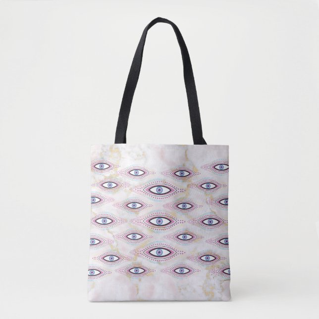 Evil Eye Happy Colourful Art  Tote Bag (Front)