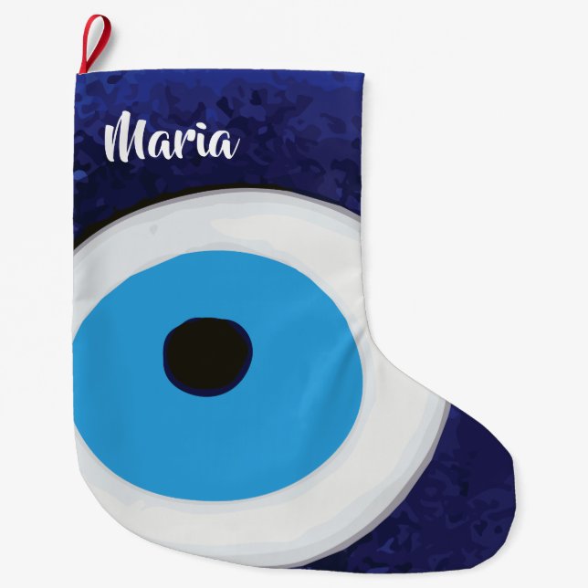 Evil Eye Large Christmas Stocking (Front)
