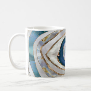 Evil Eye Mineral textures and gold Coffee Mug