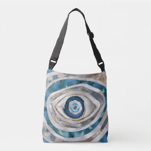 Evil Eye Mineral textures and gold Crossbody Bag