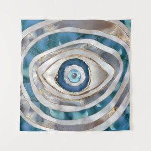 Evil Eye Mineral textures and gold Tapestry