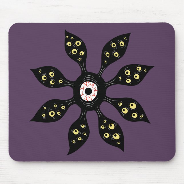 Evil Eye Monster Creepy Weird Gothic Art Mouse Pad (Front)