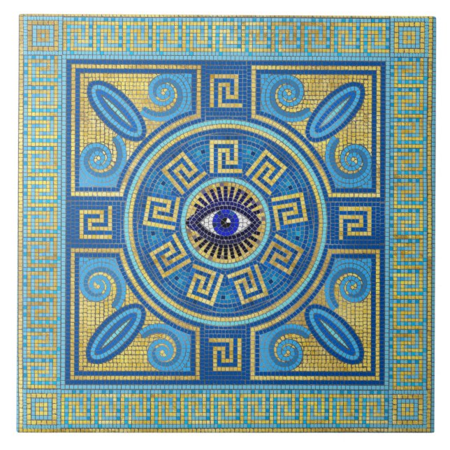 Evil Eye Mosaic Tile ornament (Front)