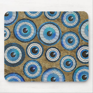 Evil Eye Mosaic Tile Pattern Mouse Pad