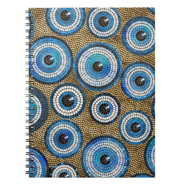 Evil Eye Mosaic Tile Pattern Notebook (Front)