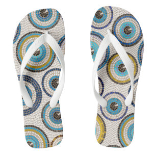 Evil Eye Mosaic Tile Pattern Thongs