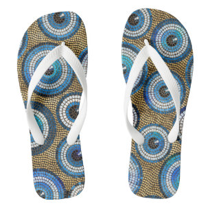 Evil Eye Mosaic Tile Pattern Thongs