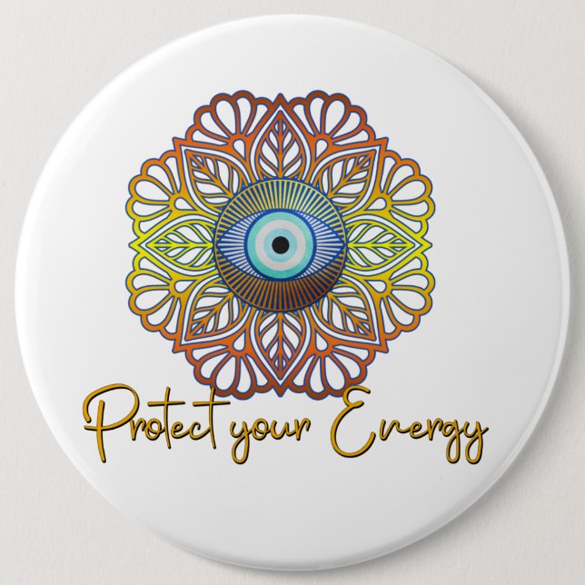 Evil Eye Mystical Celestial Third Eye Energy  6 Cm Round Badge (Front)
