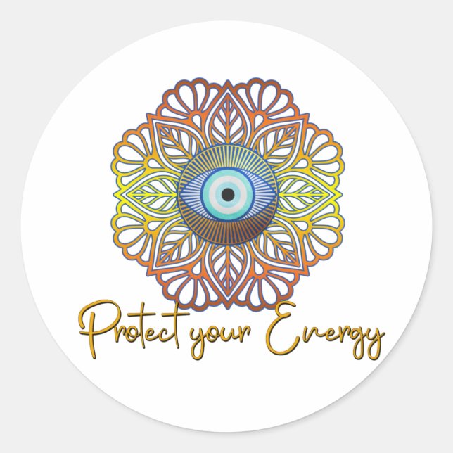 Evil Eye Mystical Celestial Third Eye Energy  Classic Round Sticker (Front)