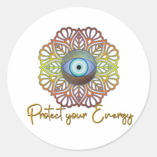 Evil Eye Mystical Celestial Third Eye Energy Classic Round Sticker