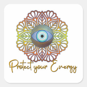 Evil Eye Mystical Celestial Third Eye Energy Square Sticker