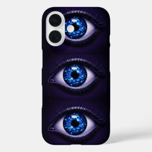 Evil Eye on Dark Glitter Canvas iPhone 16 Case