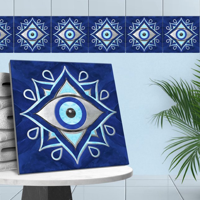 Evil Eye Ornament marble textures Ceramic Tile (Creator Uploaded)
