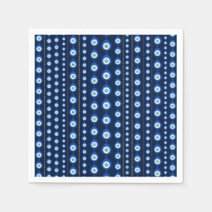 Evil Eye pattern - dark blue with golden accents Napkin
