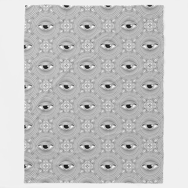 Evil Eye Pattern Fleece Blanket (Front)