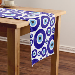 Evil Eye Pattern, Greek Eye, Turkish Eye, Nazar Medium Table Runner