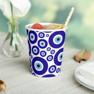 Evil Eye Pattern, Greek Eye, Turkish Eye, Nazar Paper Cups