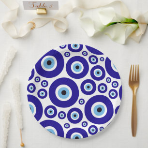 Evil Eye Pattern, Greek Eye, Turkish Eye, Nazar Paper Plate