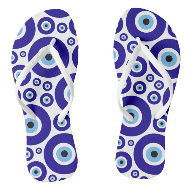 Evil Eye Pattern, Greek Eye, Turkish Eye, Nazar Thongs (Footbed)
