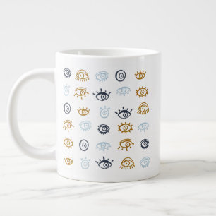 Evil Eye Pattern Large Coffee Mug